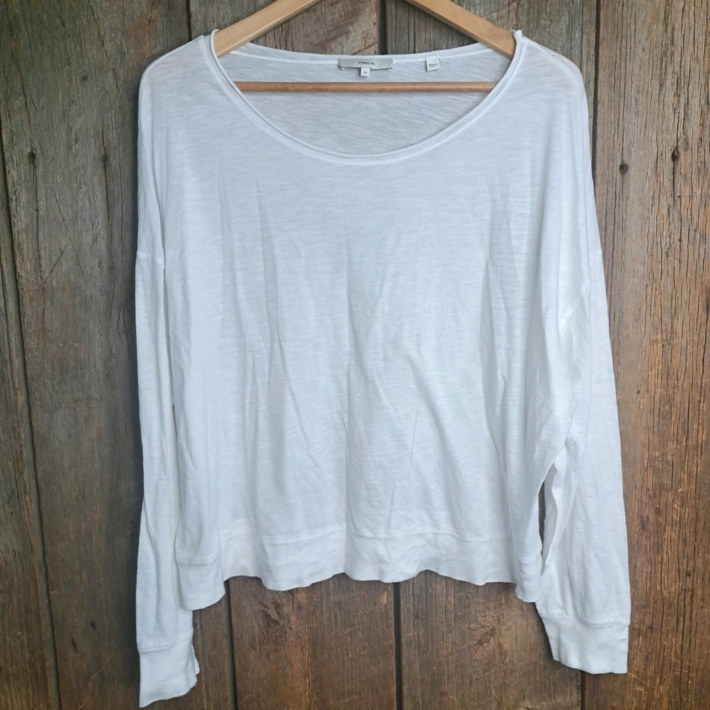 Clean Girl Vince Quiet Luxury Classic Pima Cotton Drop Shoulder Women's XL White